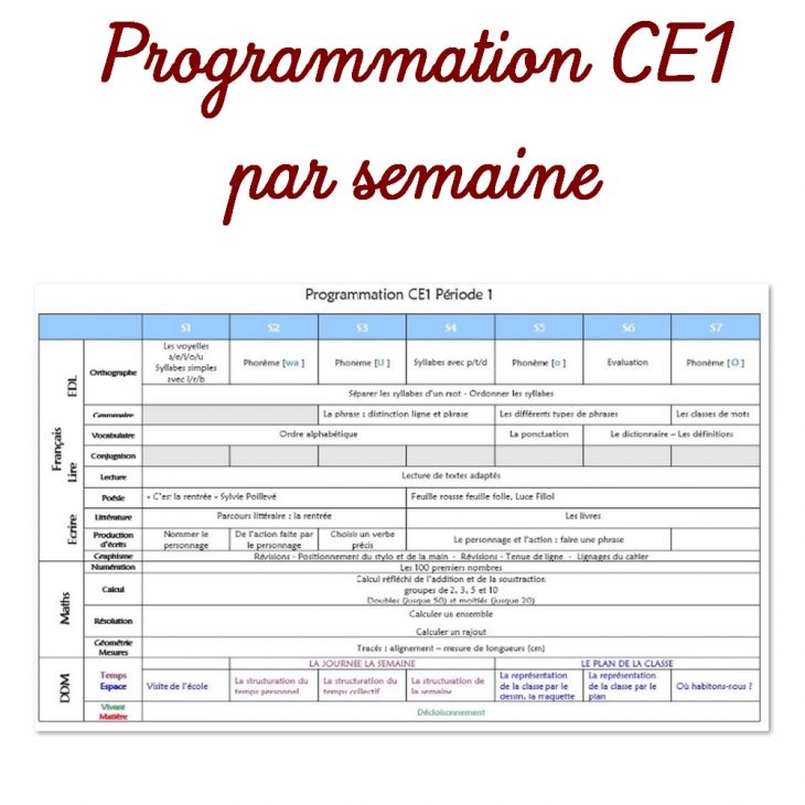 Programmation Ce1 Par Semaine encequiconcerne Exercice Problème Ce1