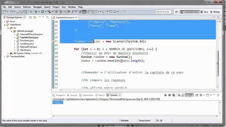 Programmer En Java (Débutant) – 78 – Jeu De Capitales intérieur Jeu Des Capitales