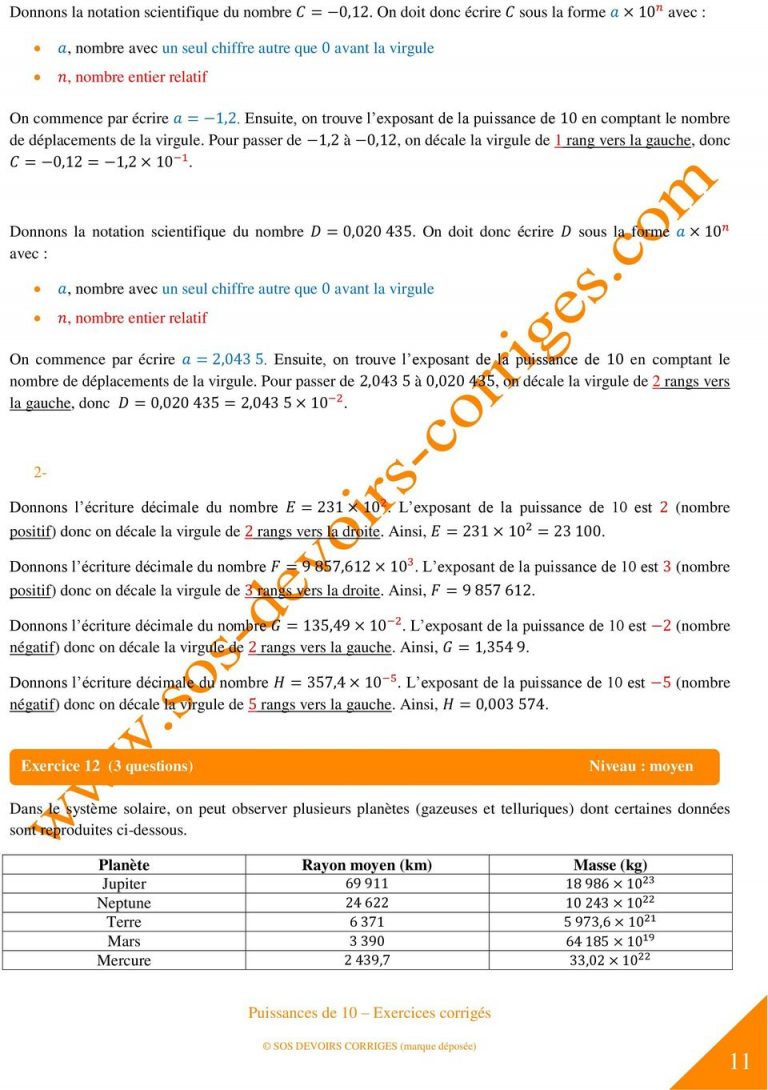 Puissances De 10 Exercices Corrigés – Pdf Free Download Dedans Exercice ...