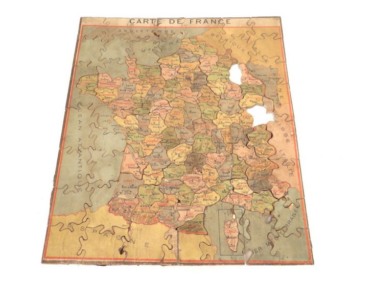 Puzzle Département France Antique French Xxème Siècle concernant Puzzle Departement