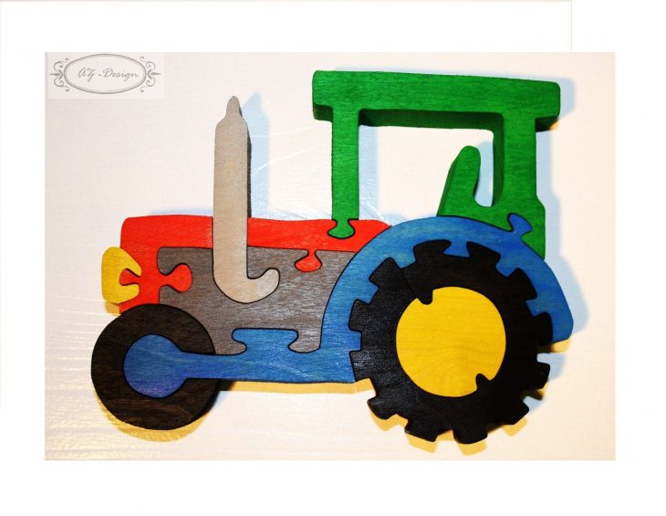 Puzzle En Bois, Tracteur, Voiture, Ferme, Village, Jouet avec Jeux Gratuit Tracteur A La Ferme