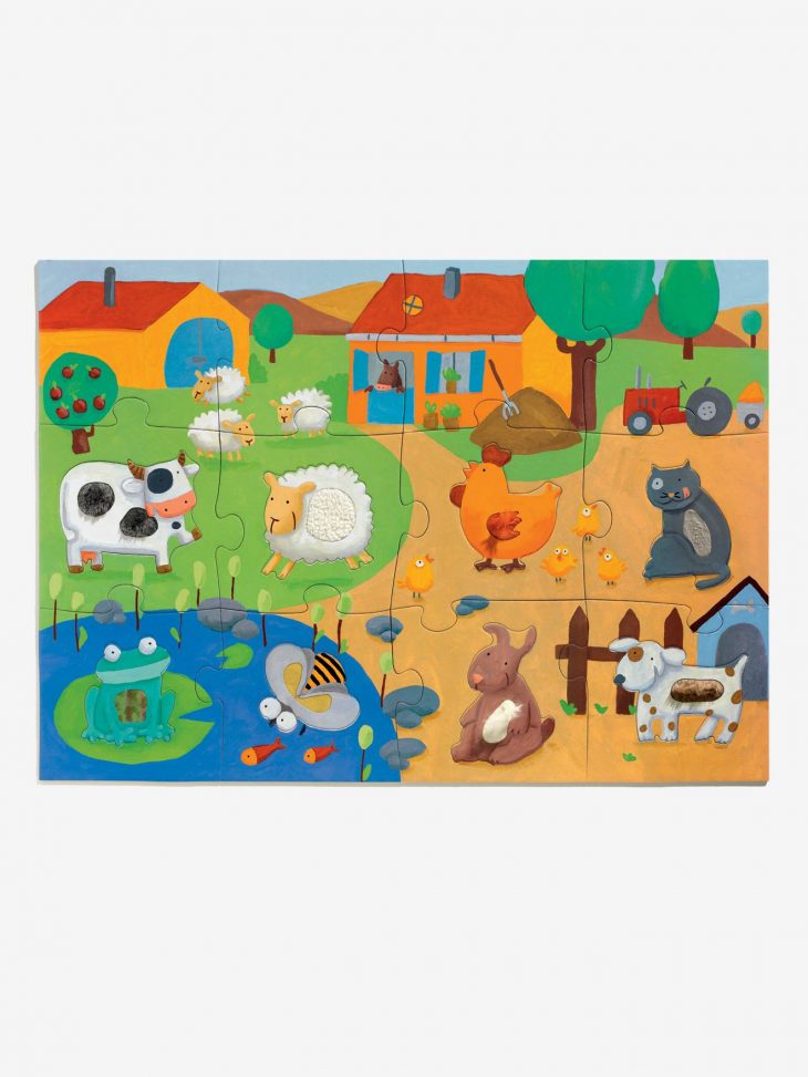 Puzzle Tactiloferme 20 Pièces Djeco Multicolore – Djeco pour Puzzle Fille 3 Ans