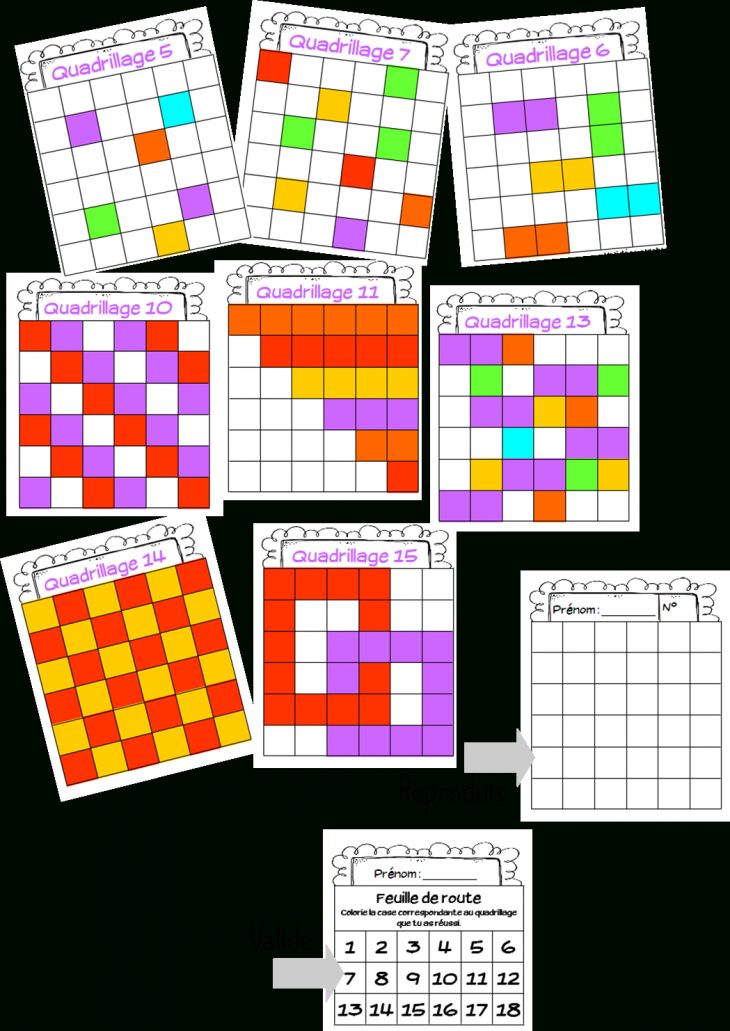 Quadrillage | Quadrillage, Apprentissage Et Mathématiques Gs avec Repérage Sur Quadrillage Gs