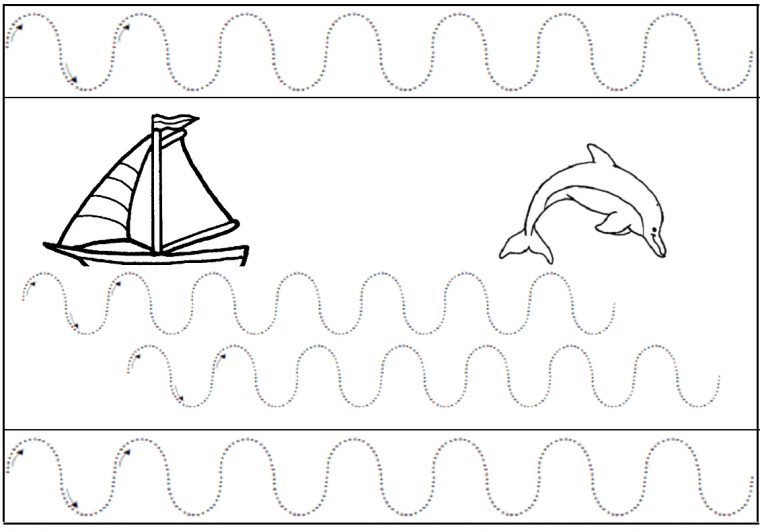 Quelques Fiches De Graphisme À Imprimer Pour La Maternelle tout Graphisme Les Vagues Moyenne Section