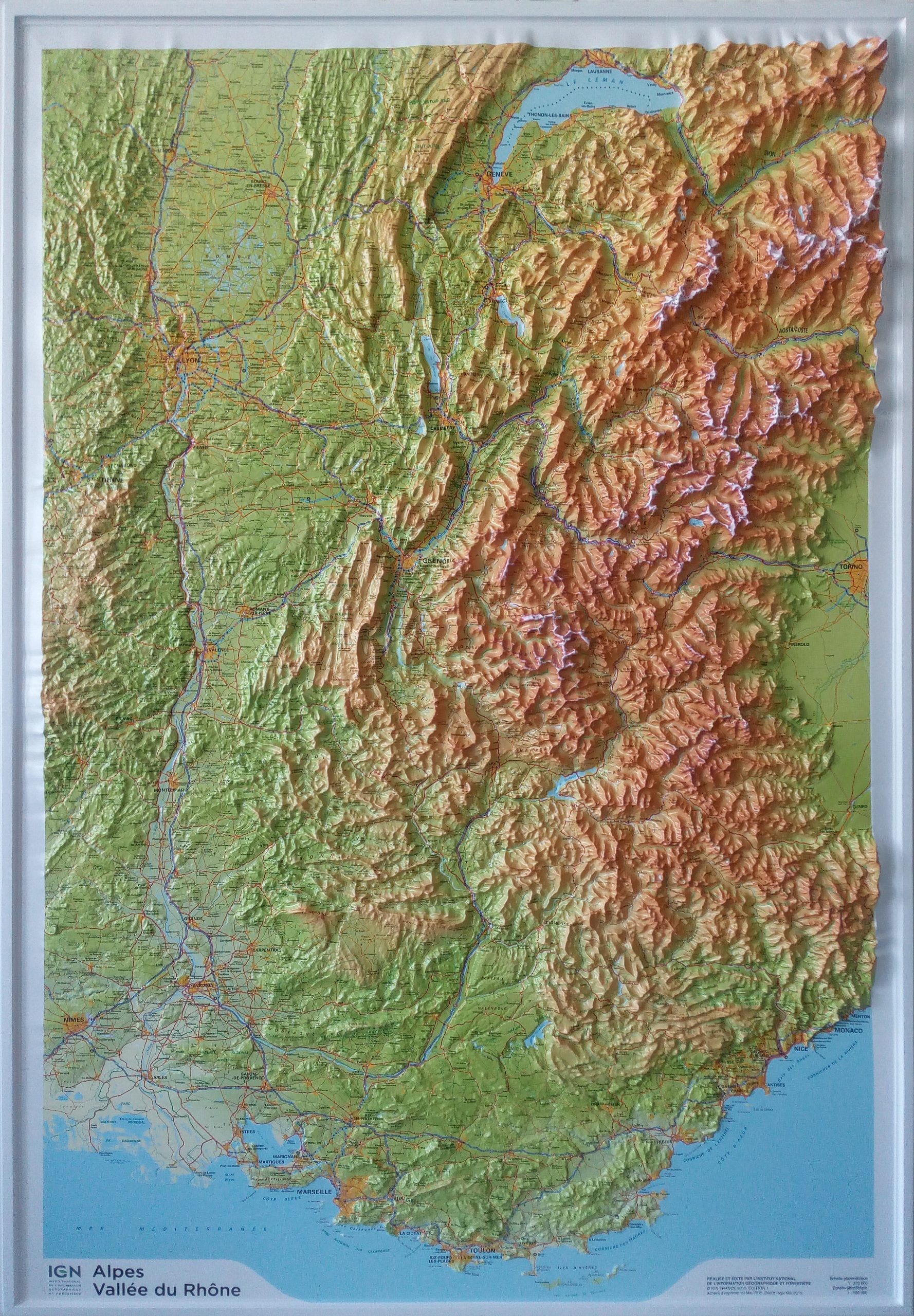 Raised Relief Map French Alps And Rhone Valley As 3D Map concernant Carte De L Europe En Relief 