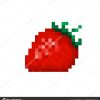 Red Strawberry Pixel Art Icon Isolated White Background Jam tout Pixel Art Fraise