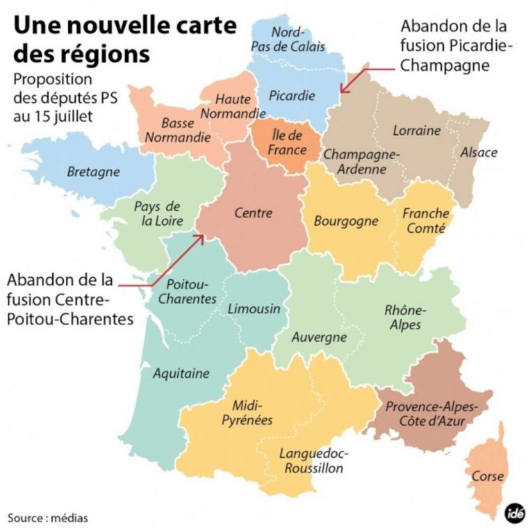 Réforme Territoriale : Valls Défend La Carte De France À 13 pour Carte Des 22 Régions