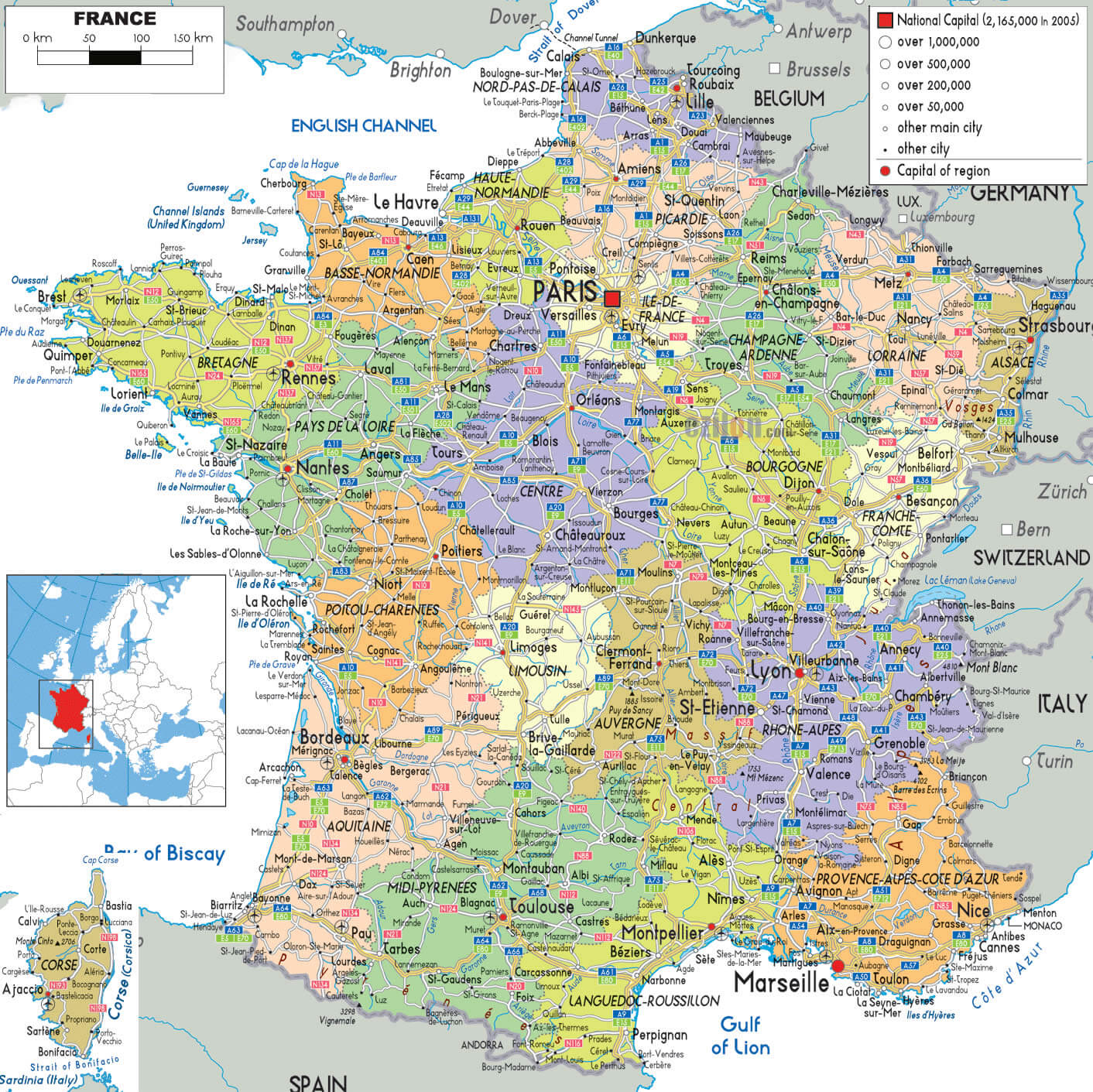 Regions Map Of France dedans Map De France Regions 