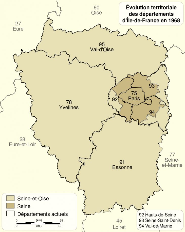 Réorganisation De La Région Parisienne En 1964 — Wikipédia avec Ile De France Département Numéro