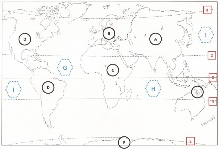 Repères Planisphère 6Ème. avec Carte Du Monde Vierge À Remplir En Ligne