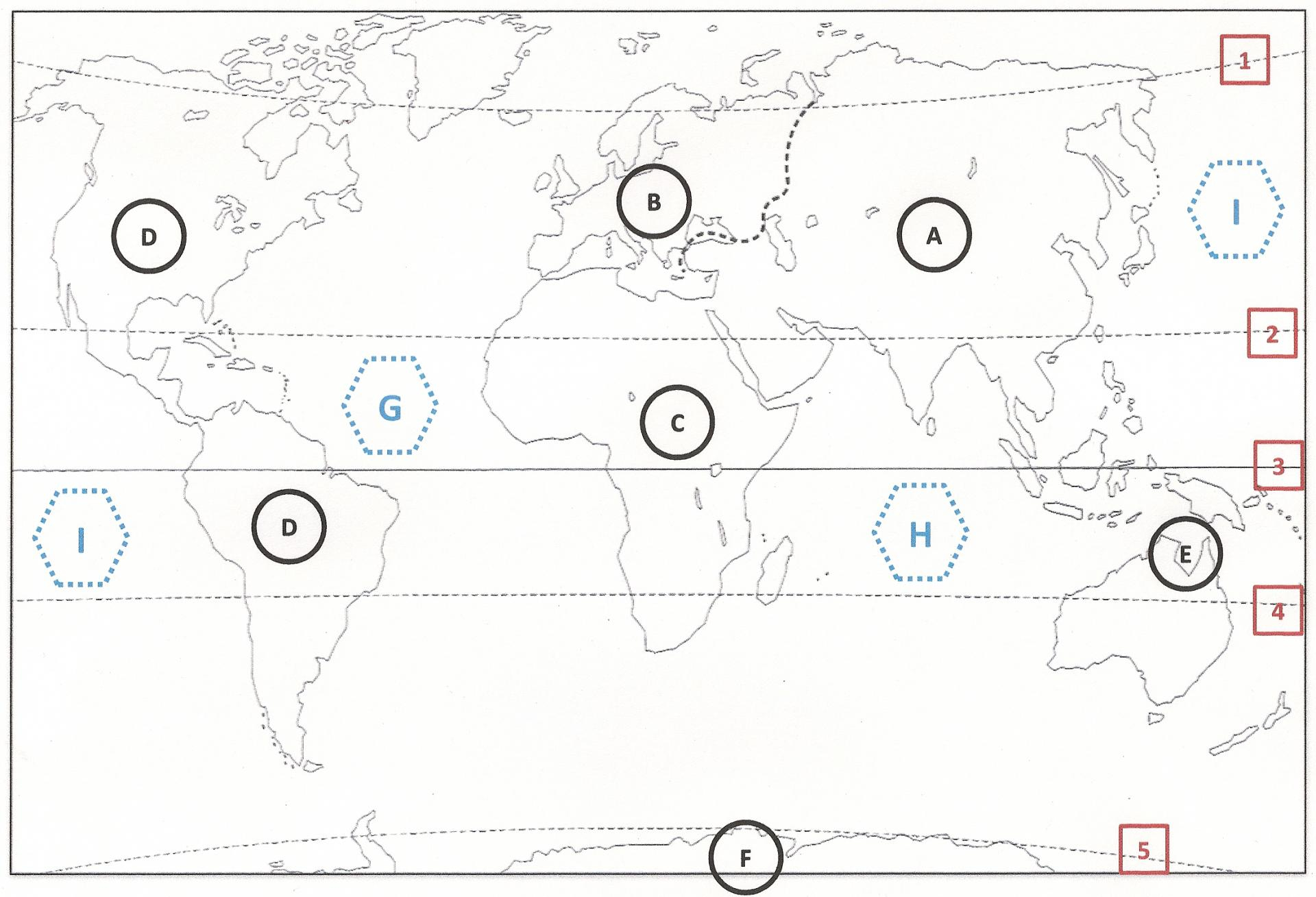 Repères Planisphère 6Ème. avec Carte Du Monde Vierge À Remplir En Ligne