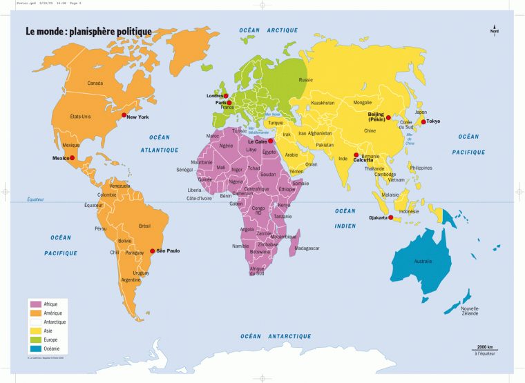 Répères Spatiaux Archives – La P@sserelle -Histoire Géographie- avec Carte Du Monde Avec Continent