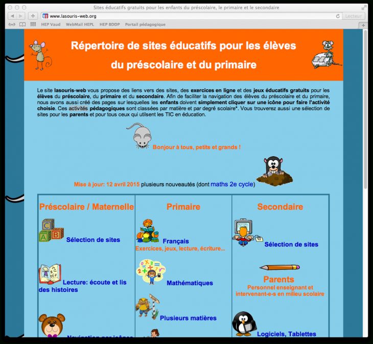 Répertoire De Sites Éducatifs Interactifs Pour Les Élèves Du tout Jeux Interactifs Primaire