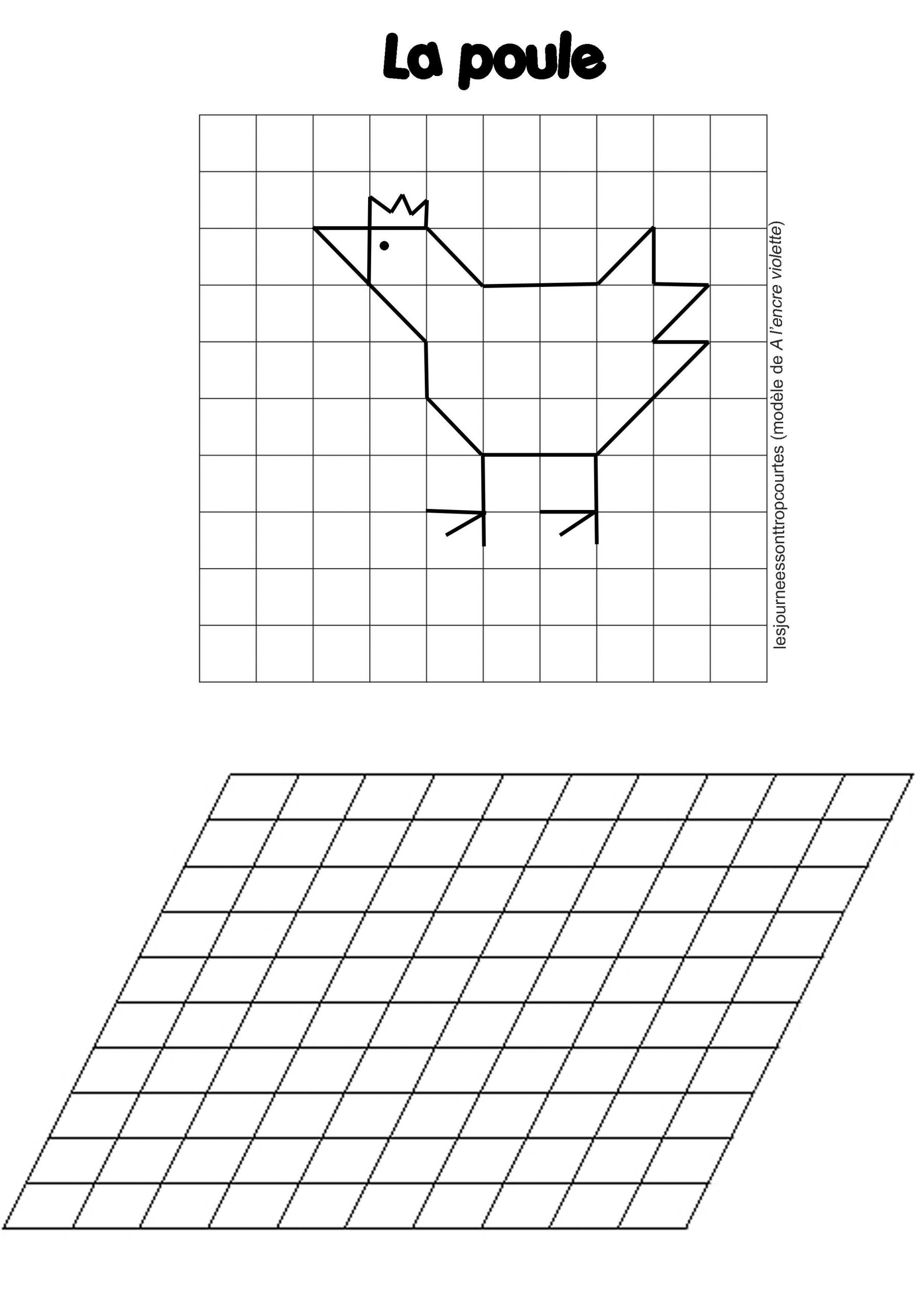 Reproduction De Figures | Géométrie, Quadrillage Et avec Reproduction Sur Quadrillage Cm1 A Imprimer 
