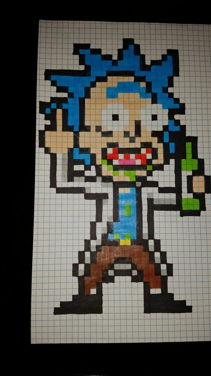 Rick Pixel Art #art #pixel #rick, 2020 | Minecraft Piksel à Pixel Jouet