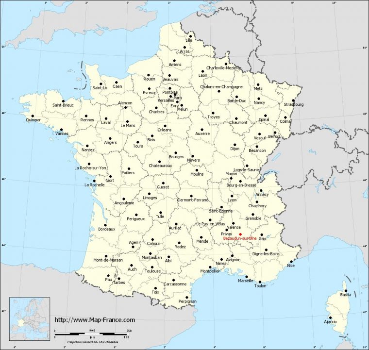 Road Map Bezaudun-Sur-Bine : Maps Of Bézaudun-Sur-Bîne 26460 tout Gap Sur La Carte De France