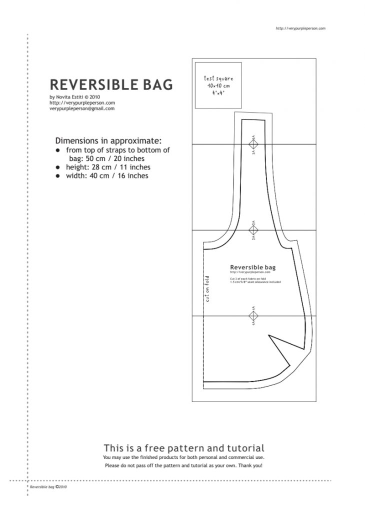 Sac-Reversible-Patron.pdf | Sac, Tuto Couture Sac, Tuto avec Patron De Sac Gratuit A Imprimer