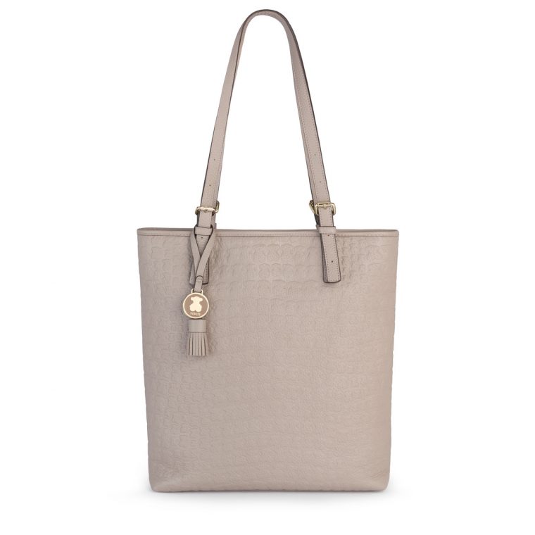 Sac Shopping Sherton En Cuir De Couleur Taupe intérieur Code Couleur Taupe