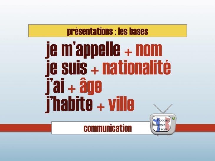 Se Présenter – Les Bases serapportantà Exercice Francais Facile