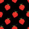 Seamless Background Of Pixel-Art Strawberry — Stock Vector tout Pixel Art Fraise