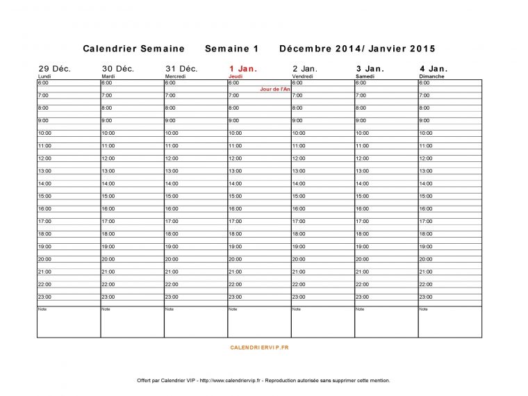 Semainier Et Calendrier Hebdomadaire À Imprimer, Feuille destiné Calendrier De La Semaine À Imprimer