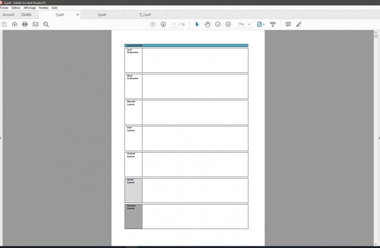 Semainier / Planning Excel Modifiable Et Gratuit | Excel serapportantà Calendrier De La Semaine À Imprimer