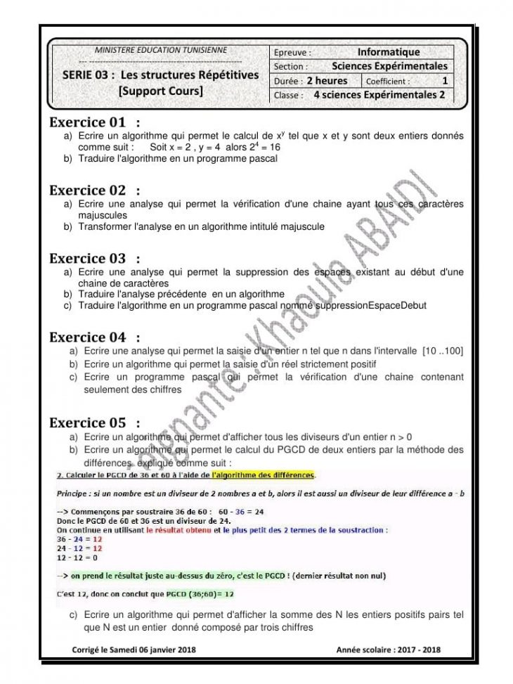 Serie Support Cours – Serie Support Cours Corrigé Pdf tout Écrire Les Majuscules