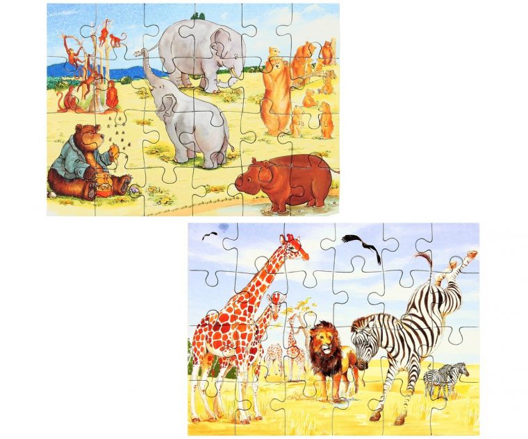 Set Jouet Lot 2 Mini Puzzles Ludique Jeu Enfant Animaux De intérieur Jeux Enfant Animaux