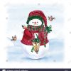 Snowman Aquarelle Avec Lanterne. Maison De Vacances Imprimer encequiconcerne Décorations De Noel À Imprimer