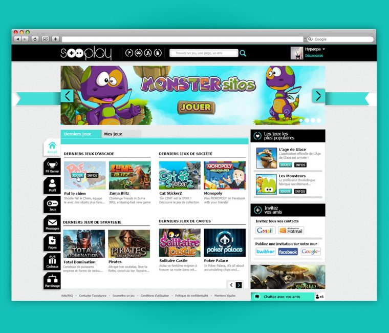 Sooplay, Plateforme Sociale De Jeux En Ligne – Graphiste tout Site De Jeux Gratuit En Ligne