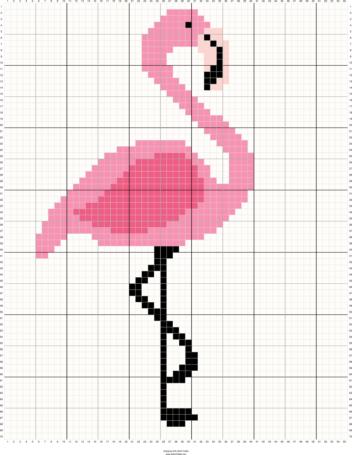 Stitch Fiddle Is An Online Crochet, Knitting And Cross tout Pixel Art Flamant Rose