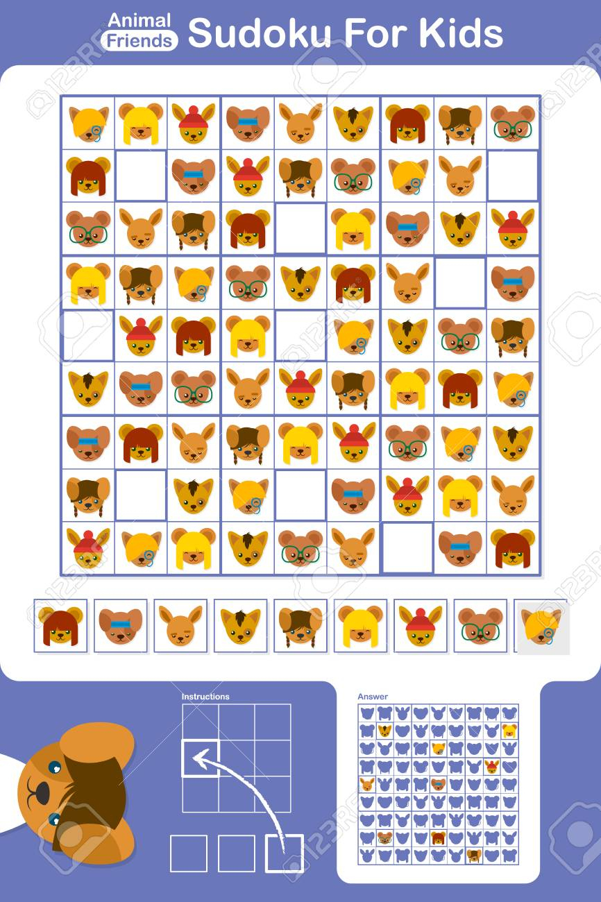 Sudoku Easy Printable Educational Puzzle Grid For Primary School.. dedans Sudoku Facile Avec Solution