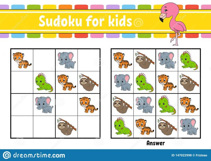 Sudoku Pour Des Gosses Fiche De Travail Se D?veloppante D intérieur Jeux De Puzzle Enfant