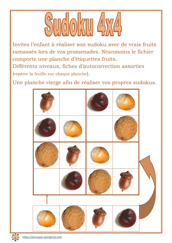 Sudokus « Automne » – Ateliers D'inspiration Montessori…ou Pas… encequiconcerne Sudoku Vierge