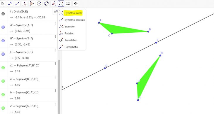 Symétries Axiale Et Centrale Avec Geogebra avec Symétrie En Ligne