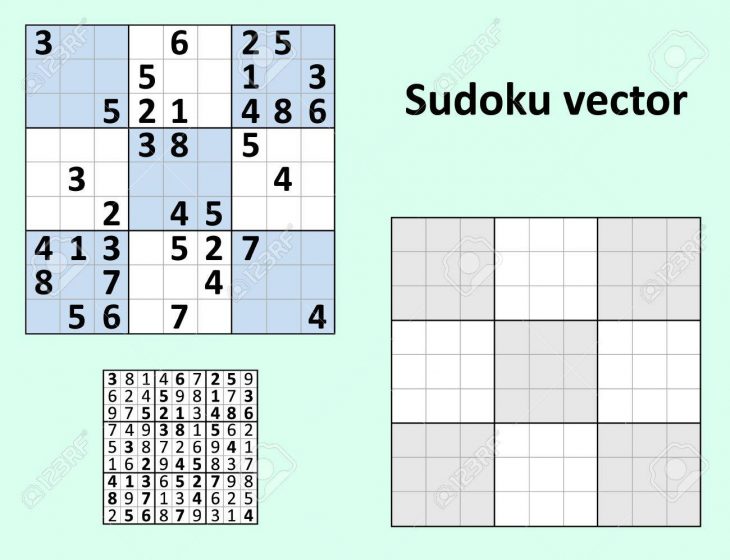 Symétrique Sudoku Avec Des Réponses Vector Set. Modèle Vierge. concernant Sudoku Vierge