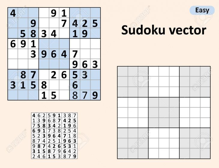 Symétrique Sudoku Avec Des Réponses. Vector Set Sudoku. Modèle Vierge. avec Sudoku Vierge