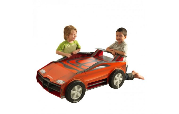 Table De Jeux Enfants Piste Voiture Rouge + Rangements avec Jeux De Voiture Rouge