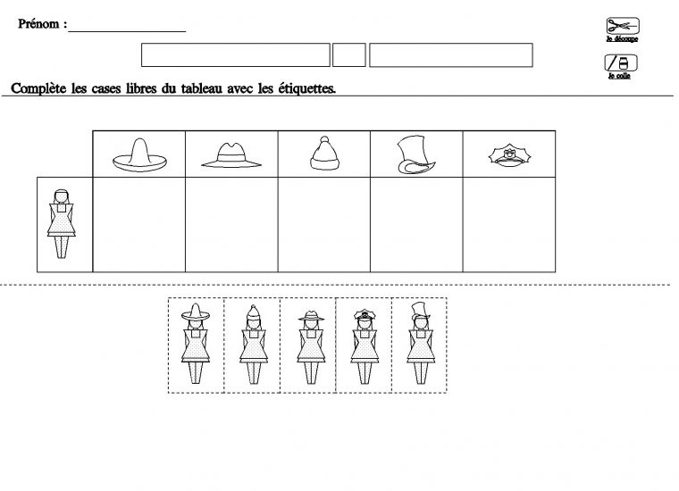 Tableau Double Entrees Pour Maternelle Moyenne Section concernant Fiche Activité Maternelle Petite Section