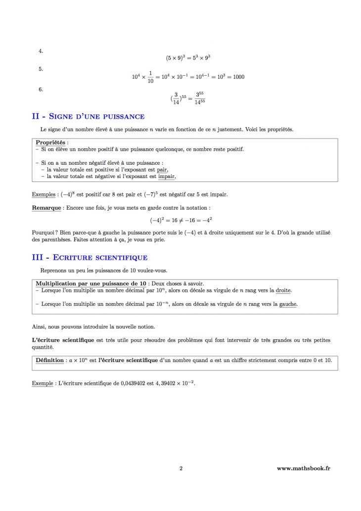 Télécharger Cours De Maths 4Ème Sur Les Puissances Pdf concernant Exercice De Math Sur Les Puissances