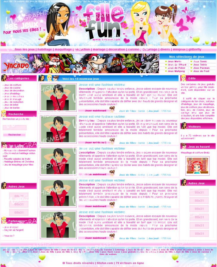 Template De Site De Jeux Pour Les Filles avec Tous Les Jeux Gratuits Pour Filles