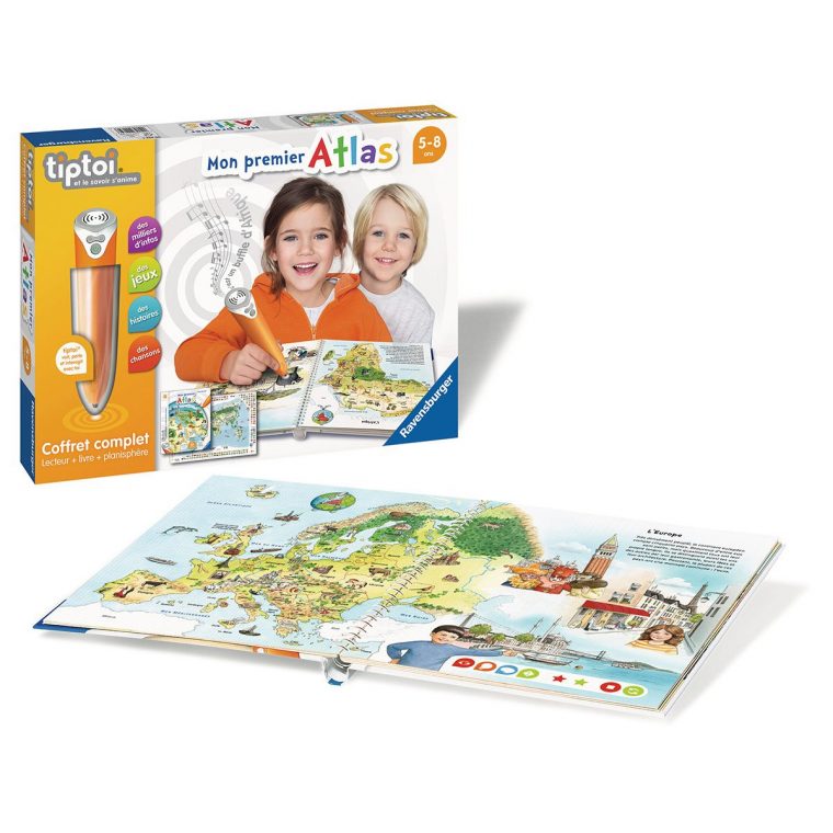 Tiptoi® – Coffret Complet Lecteur Interactif + Livre Atlas avec Livre Jeu Interactif