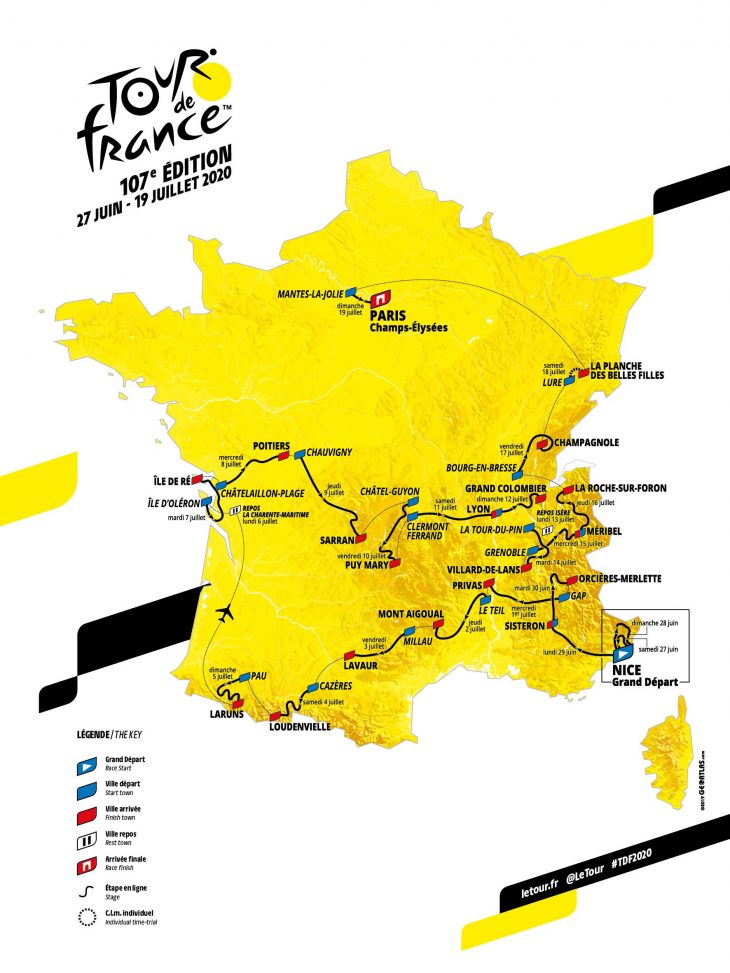 Tour De France 2020 Route Revealed | Cyclingnews concernant Grande Carte De France