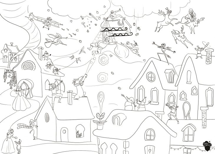 Tous Les Coloriages De L'atelier Imaginaire Sont En Ligne destiné Coloriage Village De Noel