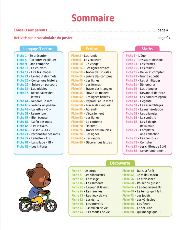 Toute Ma Maternelle- Petite Section 3-4 Ans concernant Fiche Activité Maternelle Petite Section