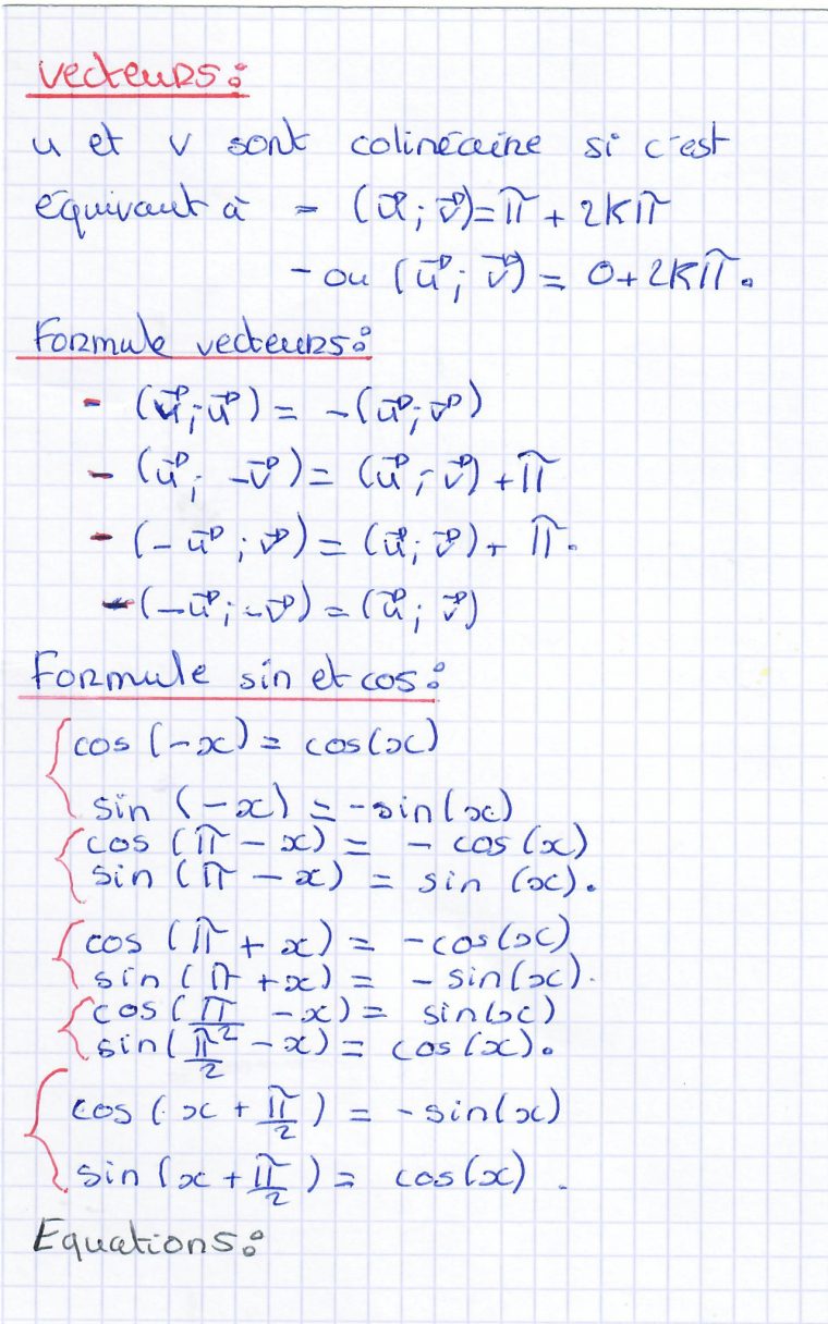 Trigonométrie En 1S En Mode " Cahiers De Vacances" – Maths dedans Cahier De Vacances 1Ere S