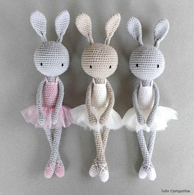 Trois Petites Ballerines Lulu Compotine | Crochet Amigurumi pour Lapin Lulu