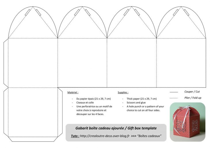 Tuto : Boîte Cadeau Ajourée – Crealoutre intérieur Gabarit Boite En Papier