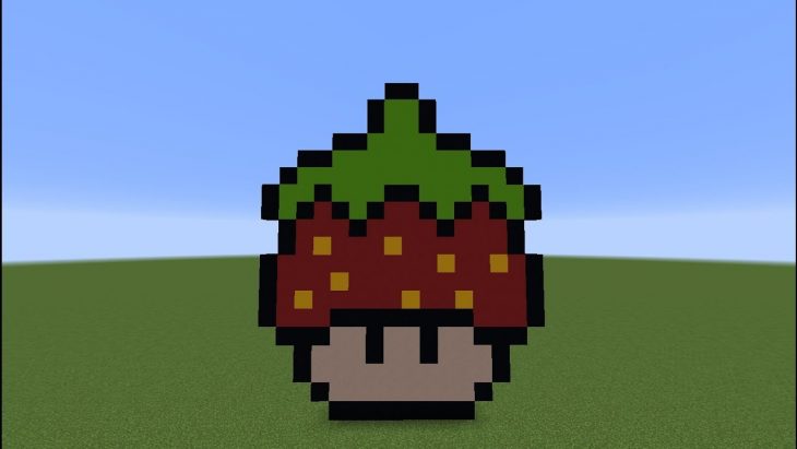 Tuto Minecraft] Pixel Art : Champignon Fraise – pour Pixel Art Fraise