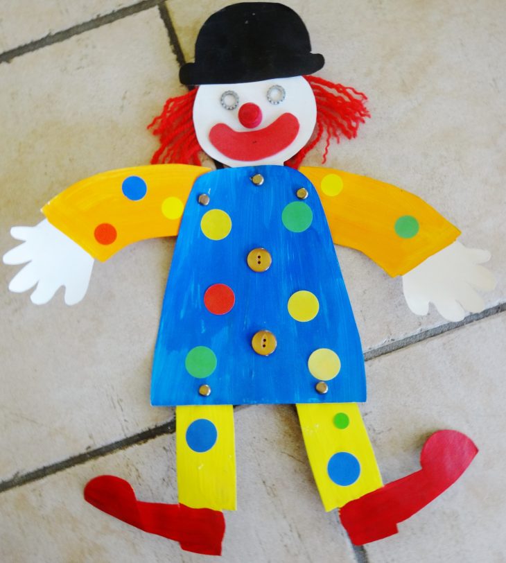 Un Petit Clown Pantin | Activités À La Maison avec Fabrication D Un Pantin Articulé